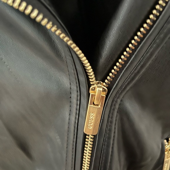 Women's Guess Black Leather Jacket - Picture 2 of 12